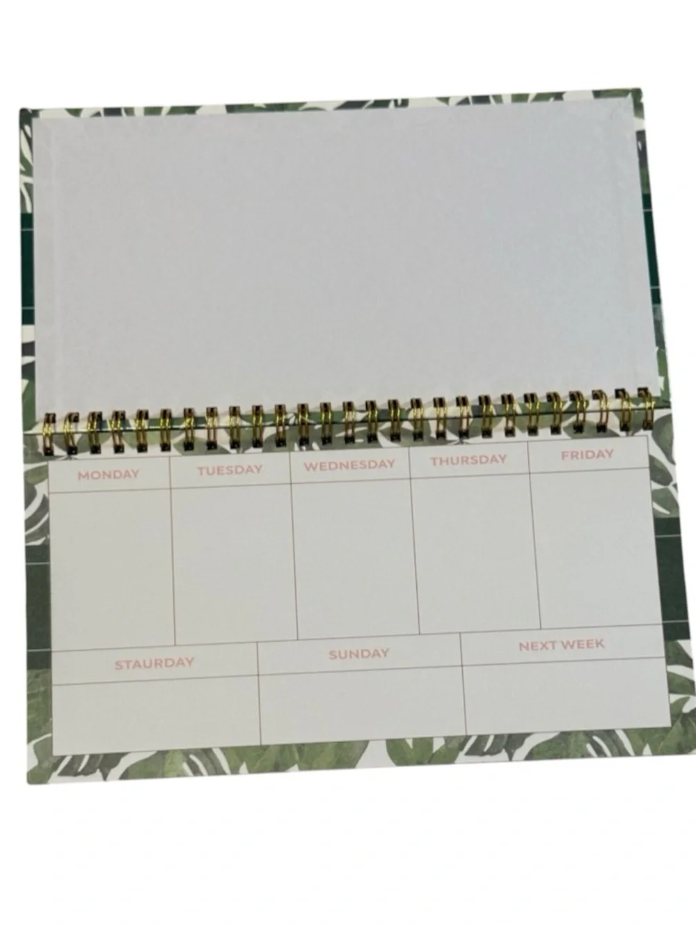 Good Vibes Only Tropical Desk Weekly Planner – Spiral Bound Flip Calendar NWT